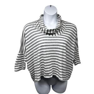 Eileen Fisher Black and White Striped Blouse